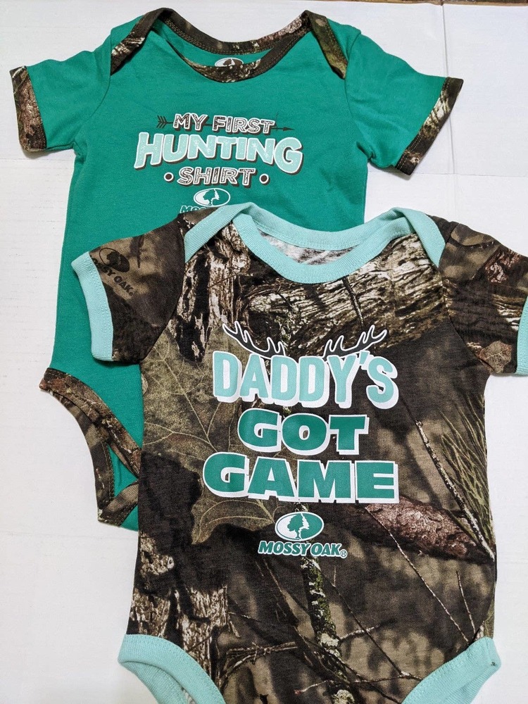 18 months New Mossy Oak Baby Boys’ Creepers onesie antler doddys got game